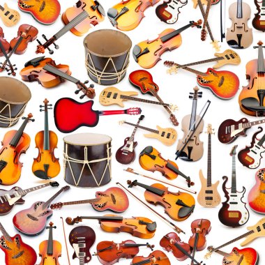 Many musical instruments clipart