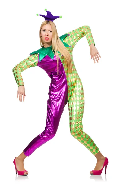 Woman in clown costume — Stock Photo, Image