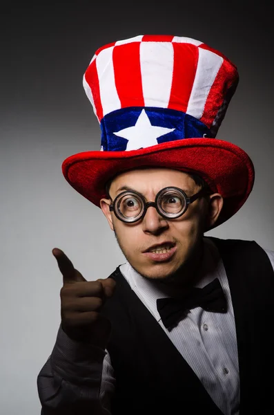 Muž s americkou klobouk — Stock fotografie