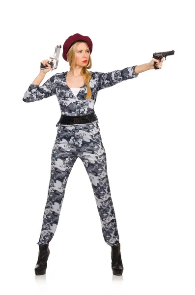 Kvinna i militära begrepp — Stockfoto