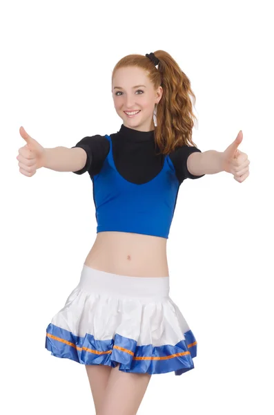 Cheerleader isolated on the white background — Stock Photo, Image