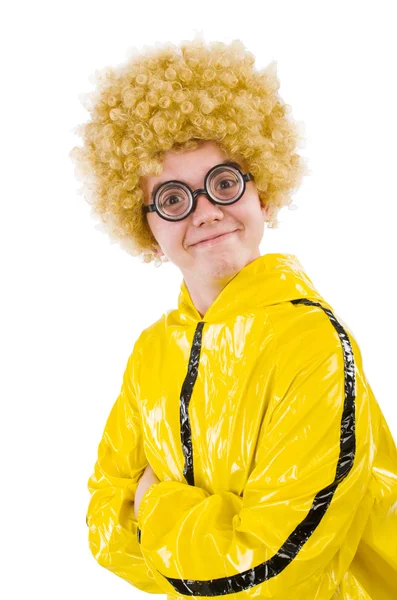 Muž ve žlutém obleku — Stock fotografie