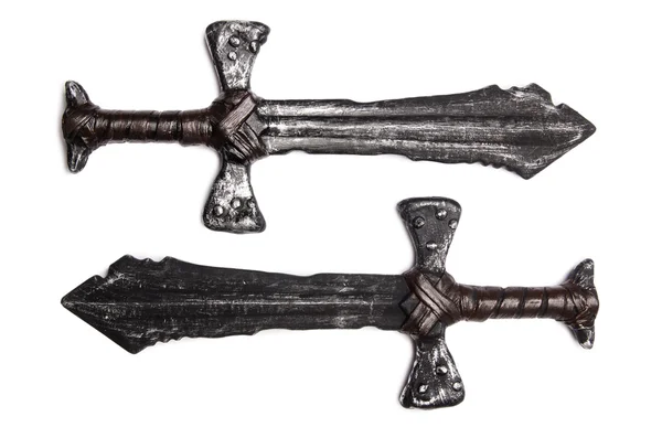 Středověké meče izolované na bílém — Stock fotografie
