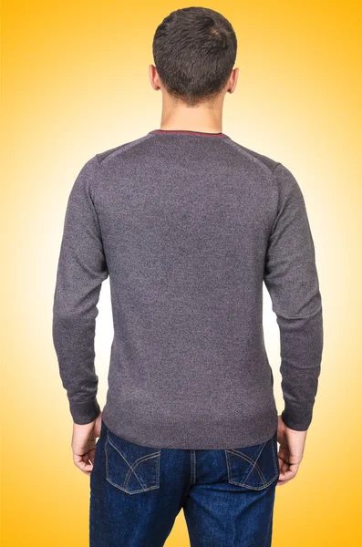 Male sweater  on yellow — Stock Photo, Image