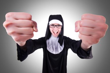 Funny nun  woman