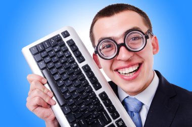 Komik konseptte bilgisayar manyağı.