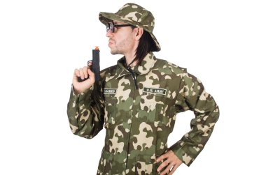 Askeri konseptte komik asker