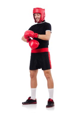 Kırmızı Gloverlar ile komik boksör