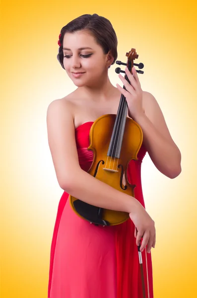 Chica joven con violín — Foto de Stock