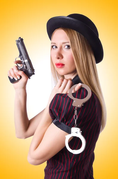 Giovane donna gangster — Foto Stock