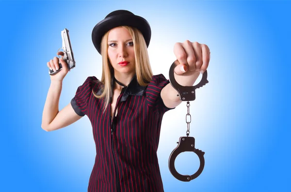 Young Woman gangster — Stock Photo, Image