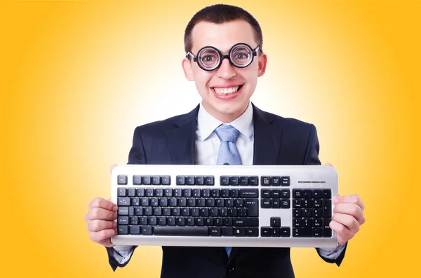 Computer geek nerd in grappig concept — Stockfoto