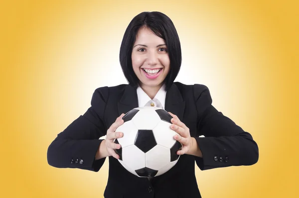 Businesswoman with ball — Stock Photo, Image