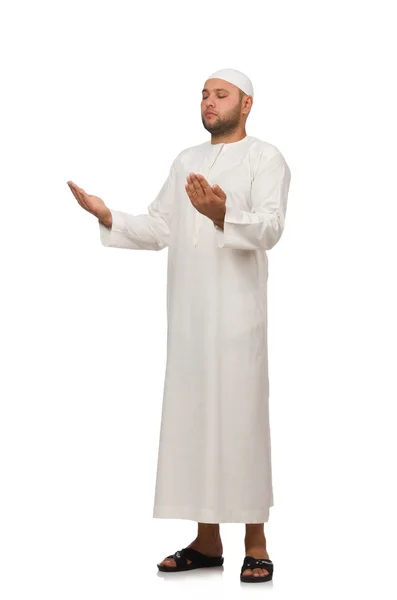 Konsep dengan arab man terisolasi di atas putih — Stok Foto