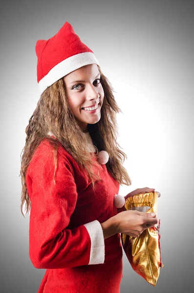 Woman santa claus — Stockfoto