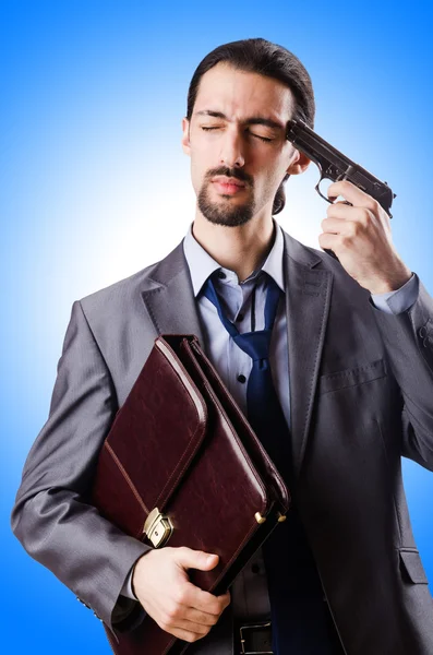 Businessman committing suicide — Stock Photo, Image