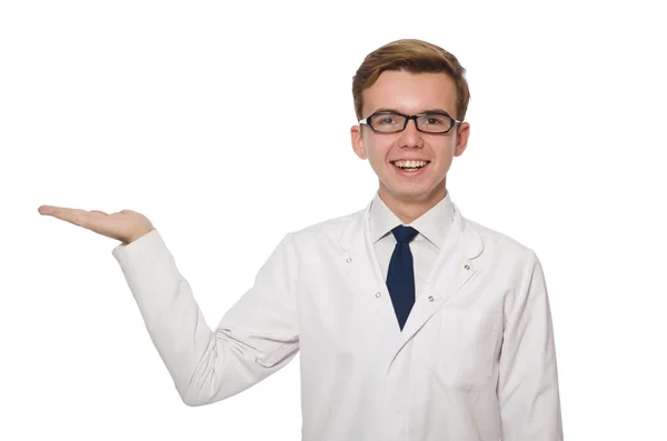 Grappige dokter geïsoleerd op wit — Stockfoto