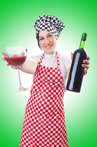 Ung kvinna cook — Stockfoto