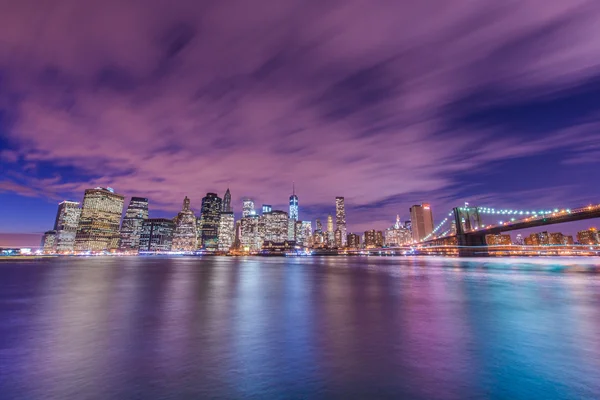 Malam Manhattan di New York, Amerika Serikat — Stok Foto