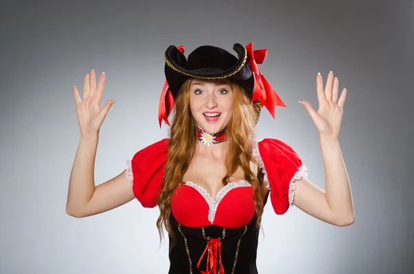 Mujer pirata usando sombrero —  Fotos de Stock