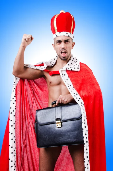 Naked business king — Stock Photo, Image