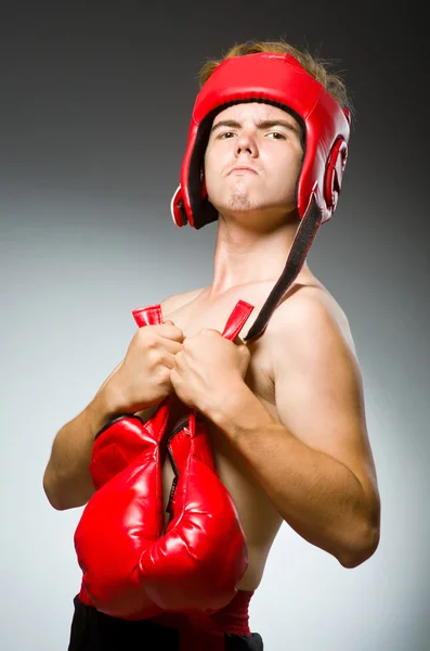 Divertido boxeador nerd — Foto de Stock