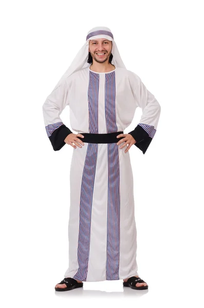 Concept met Arabische man geïsoleerd op wit — Stockfoto