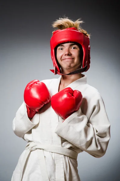 Boxer engraçado no conceito de esporte — Fotografia de Stock