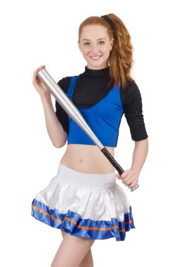 Amigo kız beyaz arka planda izole edilmiş.