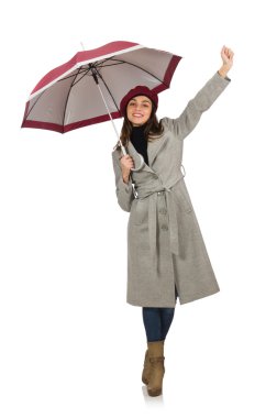 Şemsiyesi olan kadın beyaz tenli