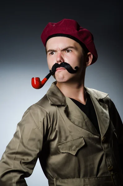 Funny soldier in military — Stock Photo, Image