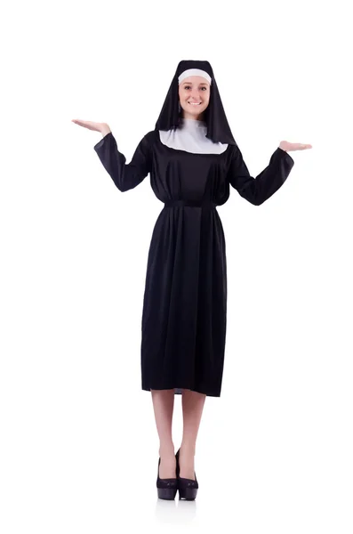 Frau als Nonne verkleidet — Stockfoto