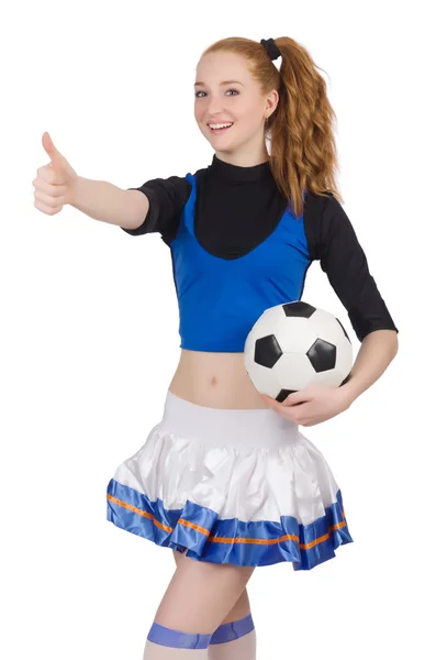 Cheerleader isolated on the white background — Stock Photo, Image