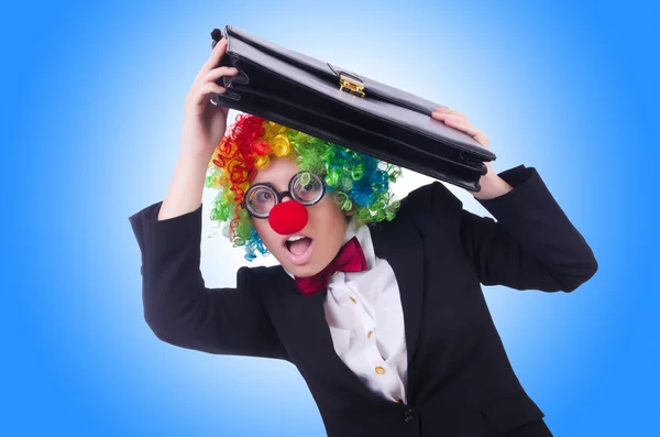 Kvinnan clown affärskvinna — Stockfoto