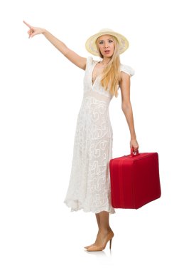 Kadın kırmızı çanta