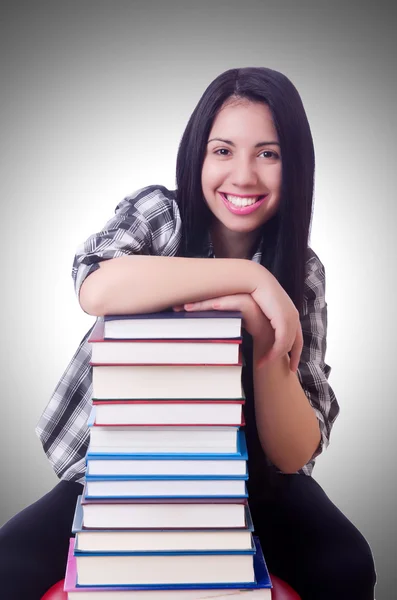 Chica estudiante con libros — Foto de Stock