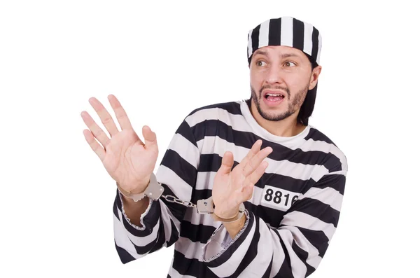 Prison inmate isolated on the white background — Stock Photo, Image