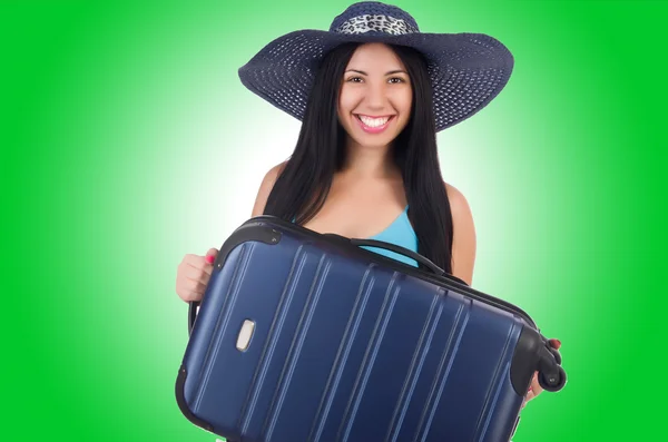 Young woman preparing for vacation — Stock Photo, Image