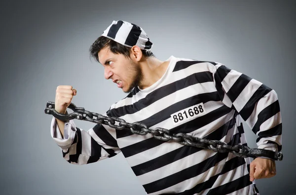 Prison inmate in funny concept — Stock Photo, Image