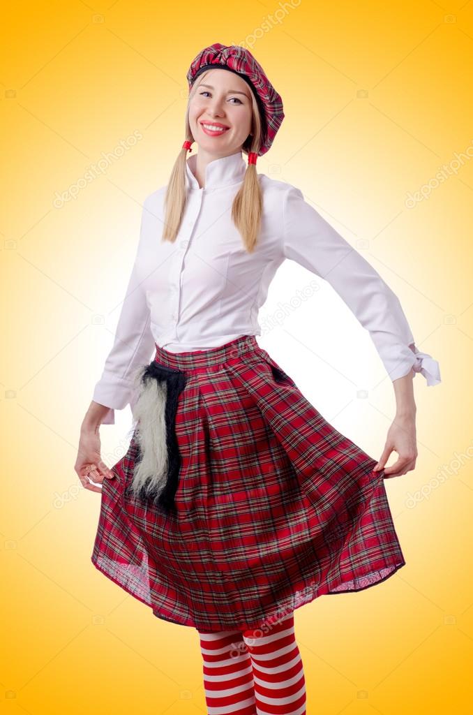 woman in a kilt