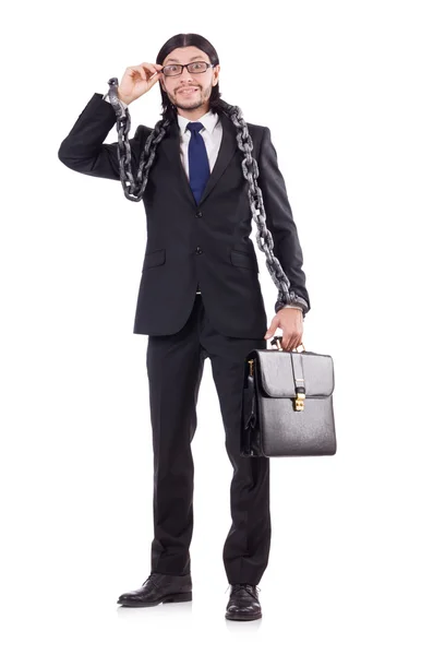 Man with chain isolated on the white — Stock Photo, Image