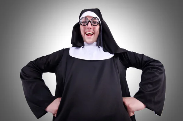 Funny nun against the gradient — Stock Photo, Image