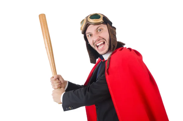 Homem vestindo roupas vermelhas em conceito engraçado — Fotografia de Stock