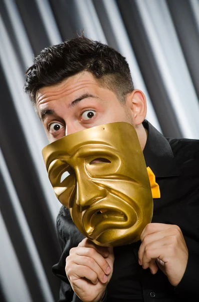 Funny concept with theatrical mask — Stock Photo, Image