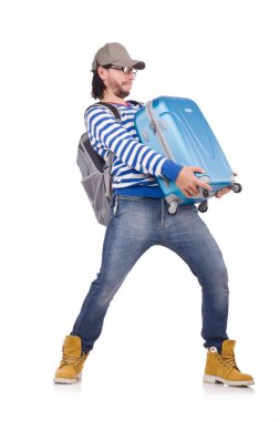 Adam seyahat konsepti