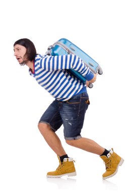 Adam seyahat konsepti