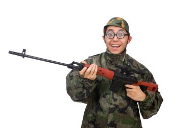 Silahlı askeri adam