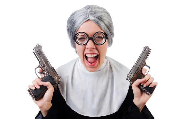 Komikus nő apáca — Stock Fotó