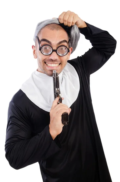 Young man wearing as nun — Stock Photo, Image