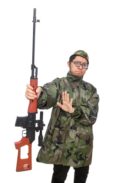 Militar con un arma —  Fotos de Stock